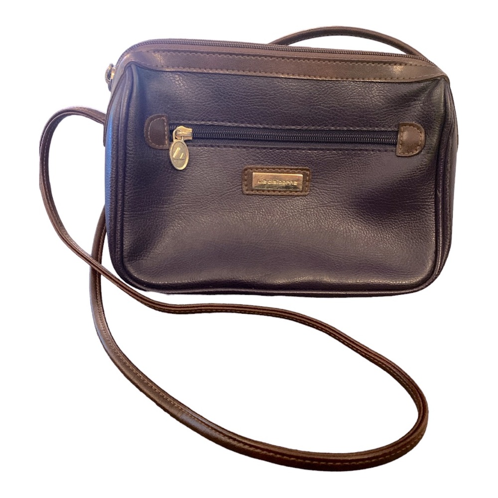 Liz Claiborne Vintage Leather Purple Crossbody Bag